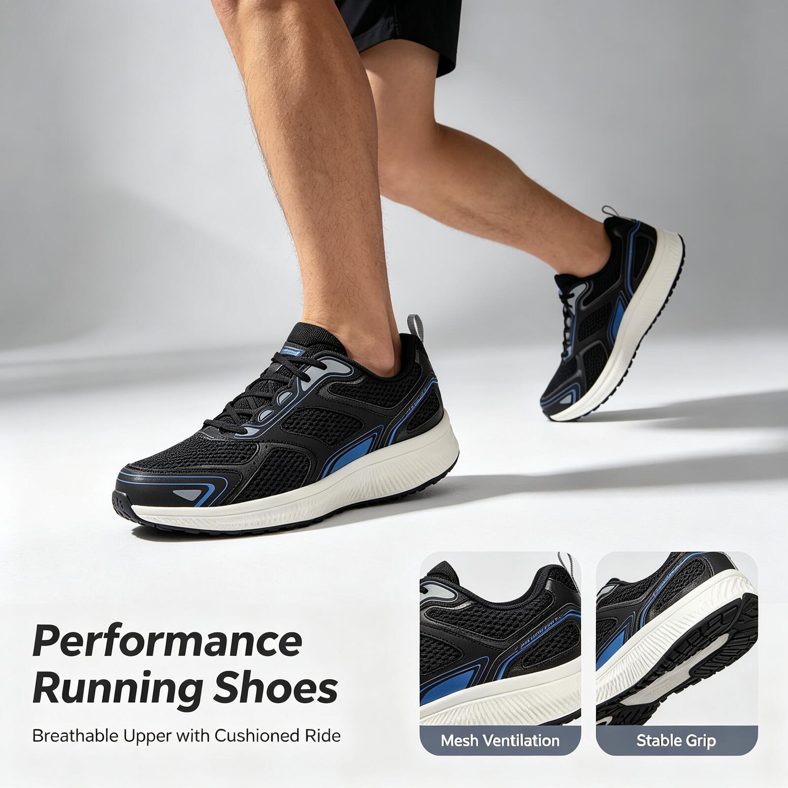 Outdoor Lighting Hong Kong - Hot Skechers 220036-BKBL Black Blue Men