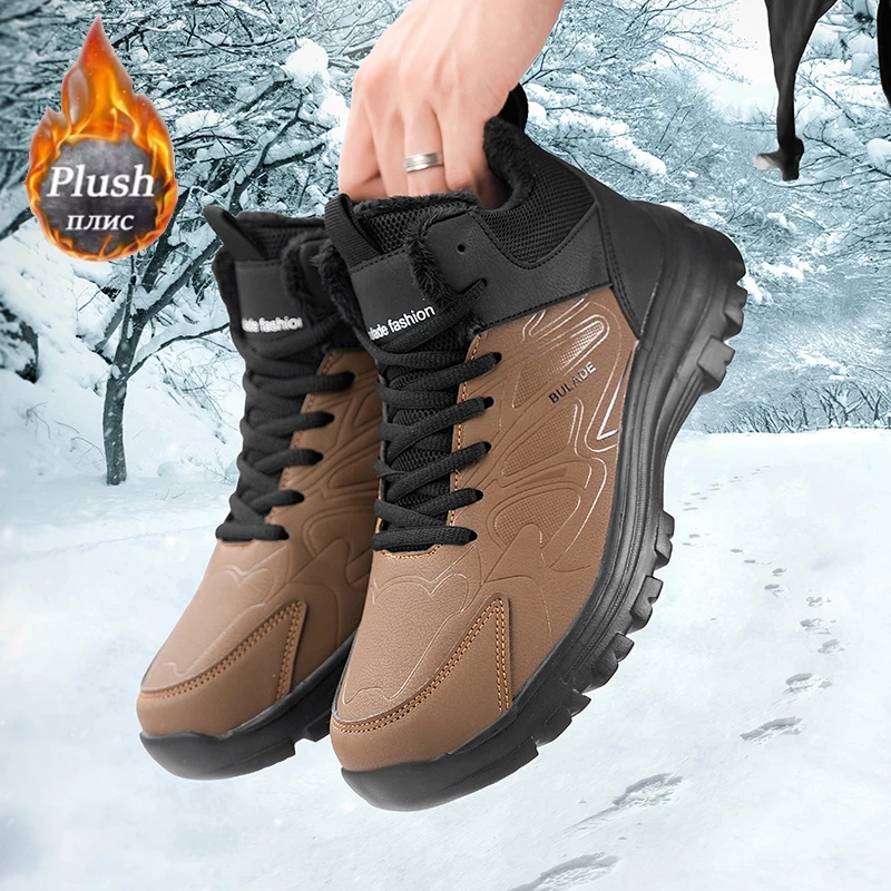 Outdoor Lighting Uplight - ELUVA Men Snow Boots Waterproof Insulated