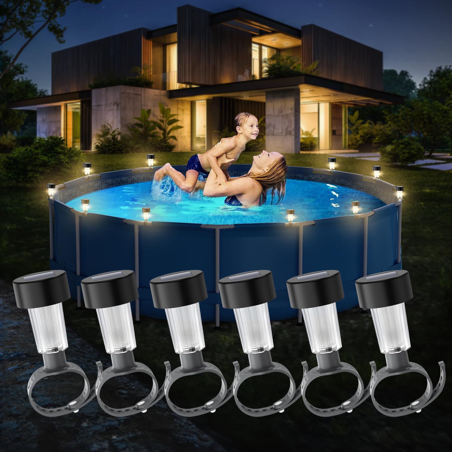 6 packages Solar Pool Light Fr - Outdoor Lighting On Fence 评论和价格