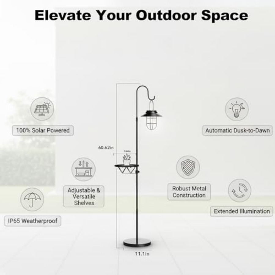 Solar Floor Lamp with Table, 6 - Outdoor Lighting Lamps 评论和价格