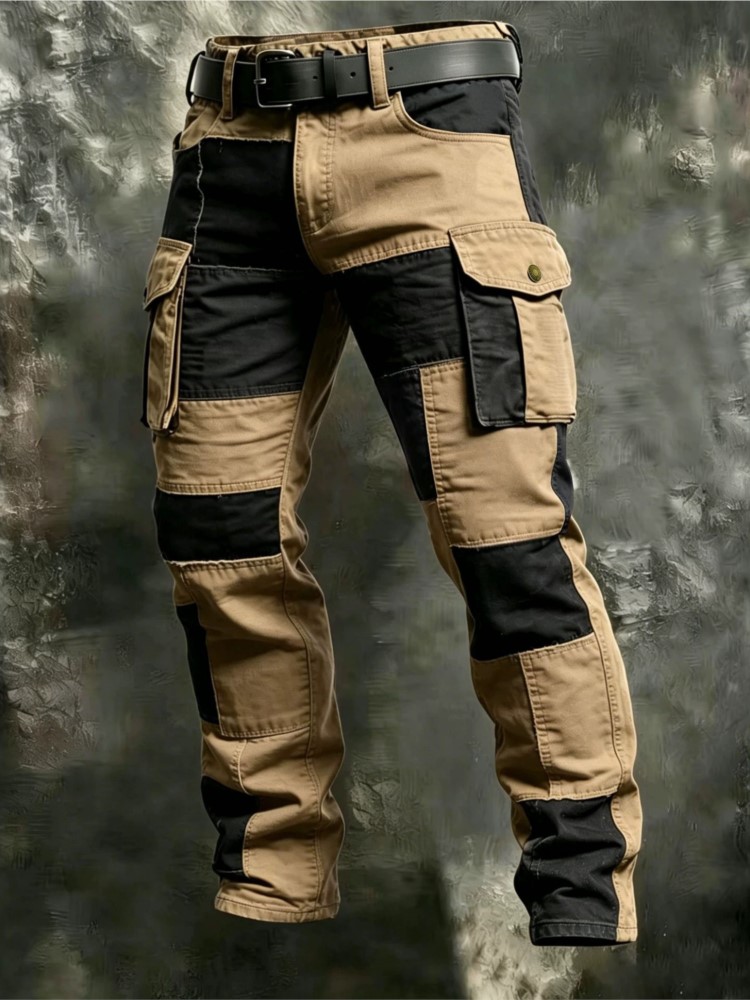 Cotton Men Cargo Pants Khaki C - Outdoor Lighting Jersey 评论和价格