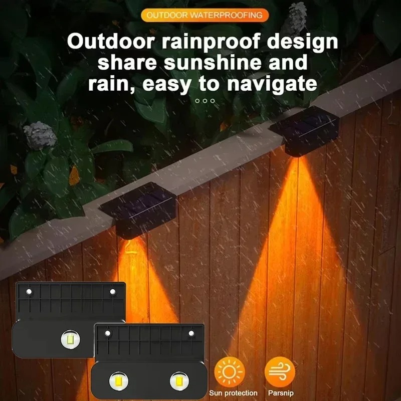 1/2/4PCS  Solar Wall Light Out - Outdoor Lighting On Fence 评论和价格