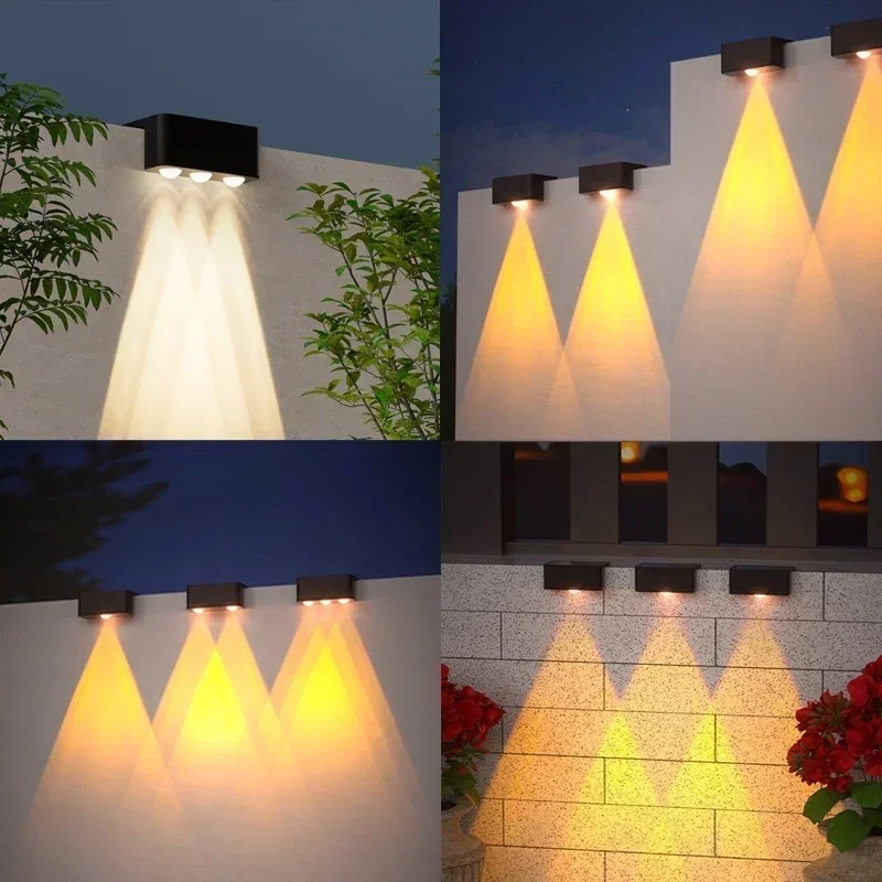 1/2/4PCS  Solar Wall Light Out - Outdoor Lighting On Fence 评论和价格