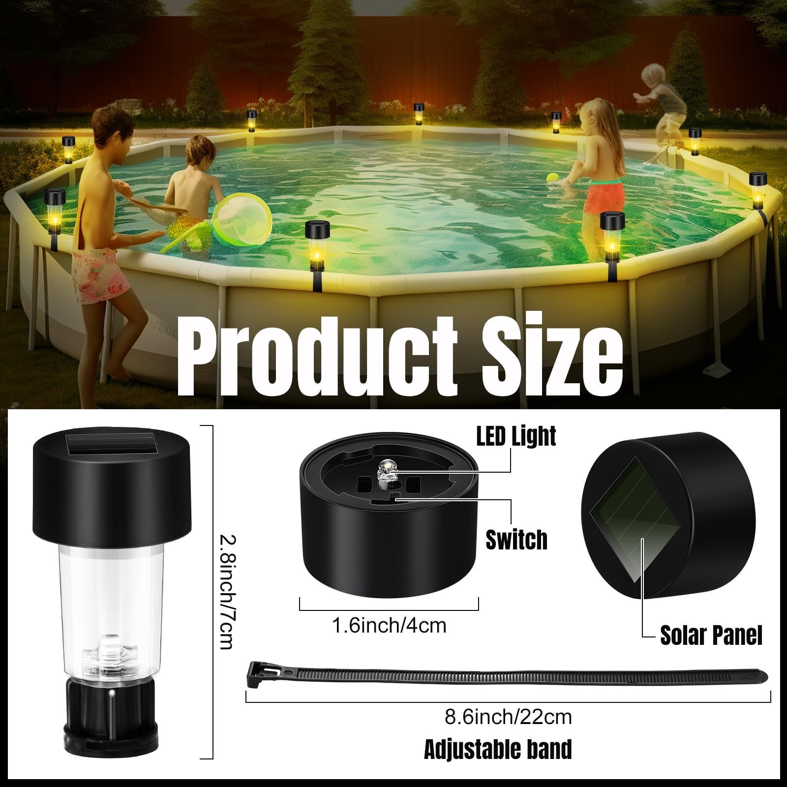 6 Packages Solar Pool Light Fr - Outdoor Lighting On Fence 评论和价格