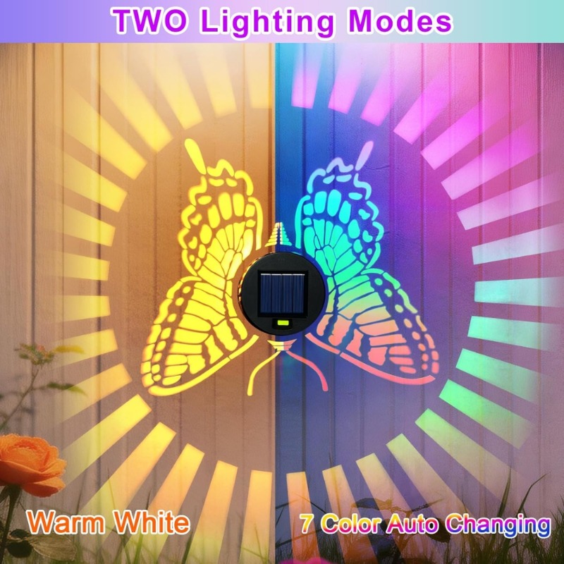 Decorative Solar Butterfly Lig - Outdoor Lighting On Fence 评论和价格