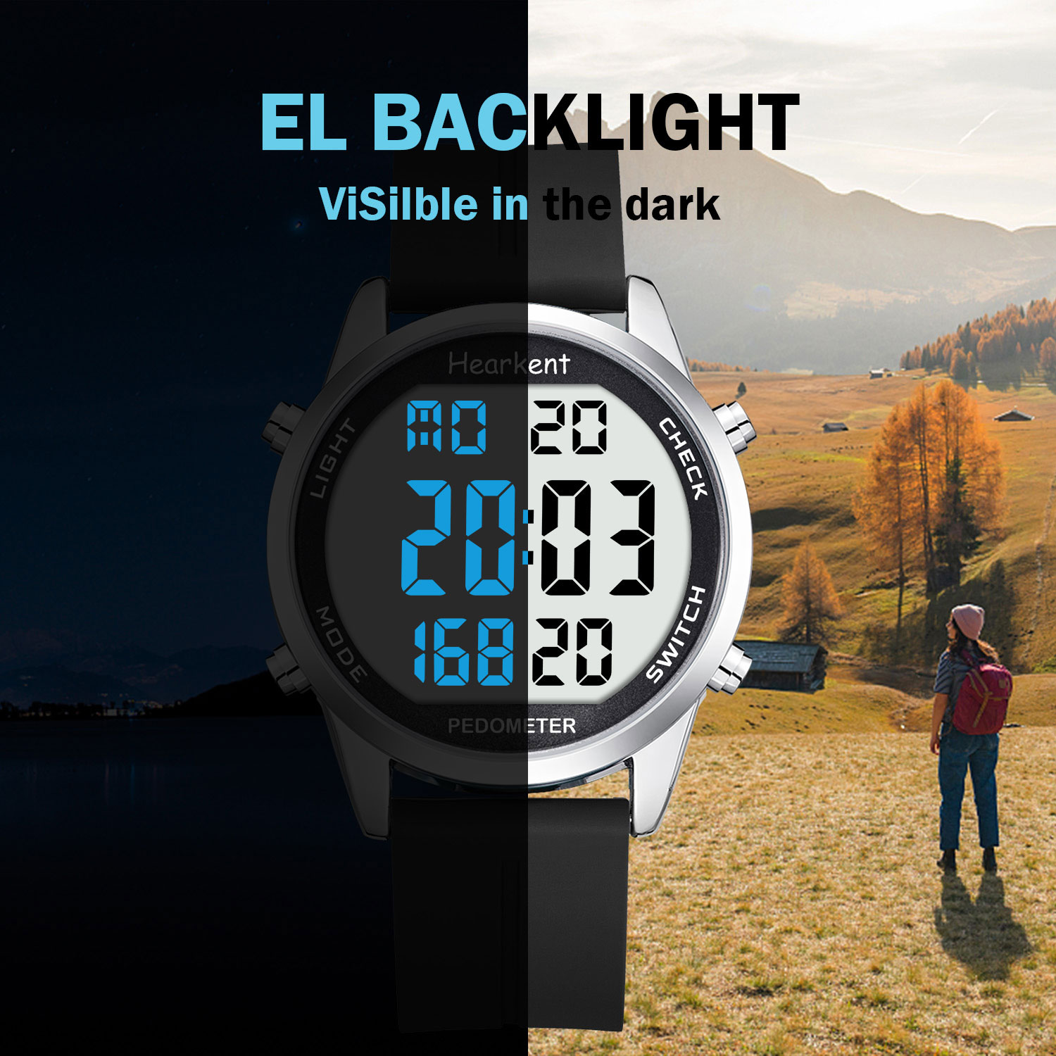 Hearkent Pedometer Watch Men/W - Outdoor Lighting For Steps 评论和价格