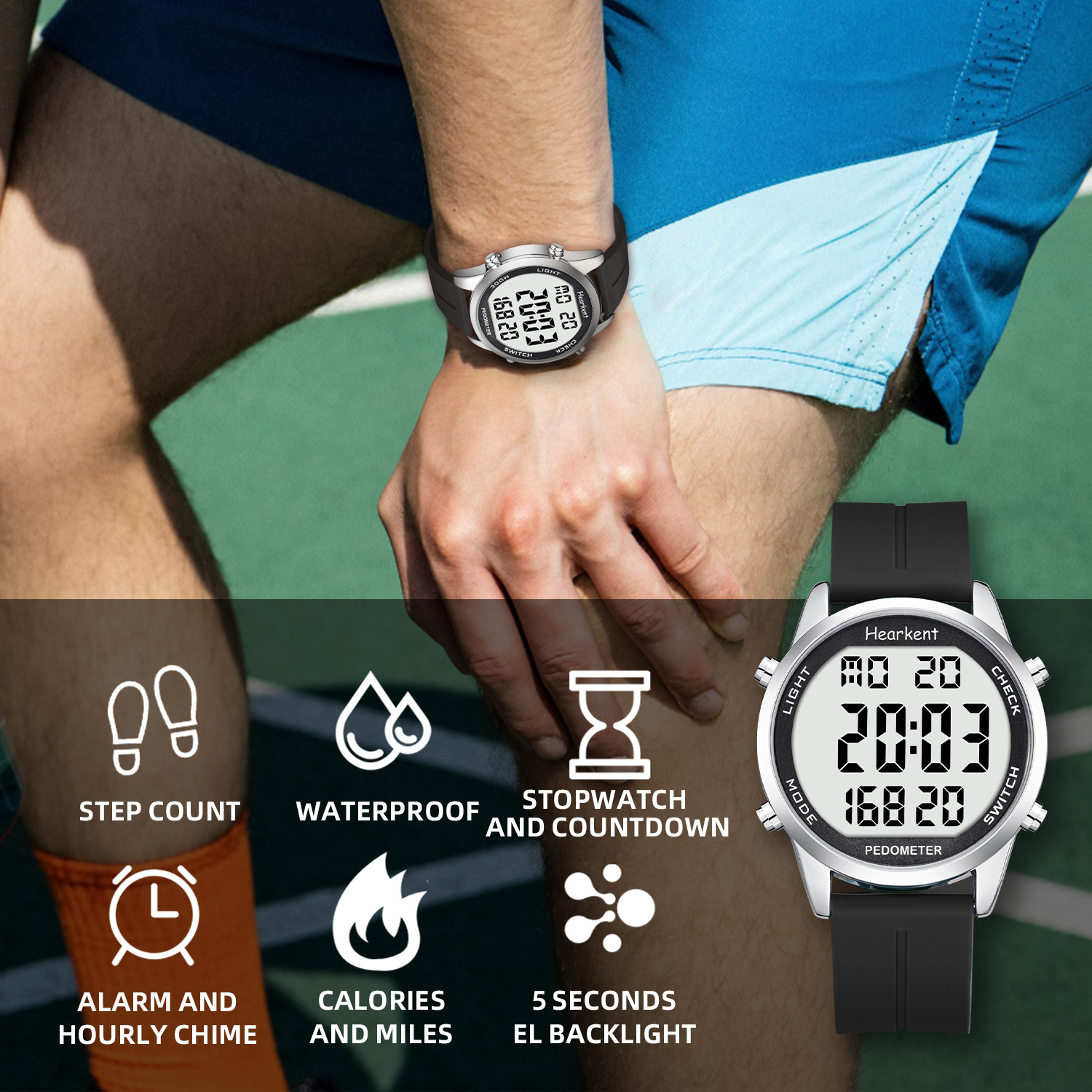 Hearkent Pedometer Watch Men/W - Outdoor Lighting For Steps 评论和价格
