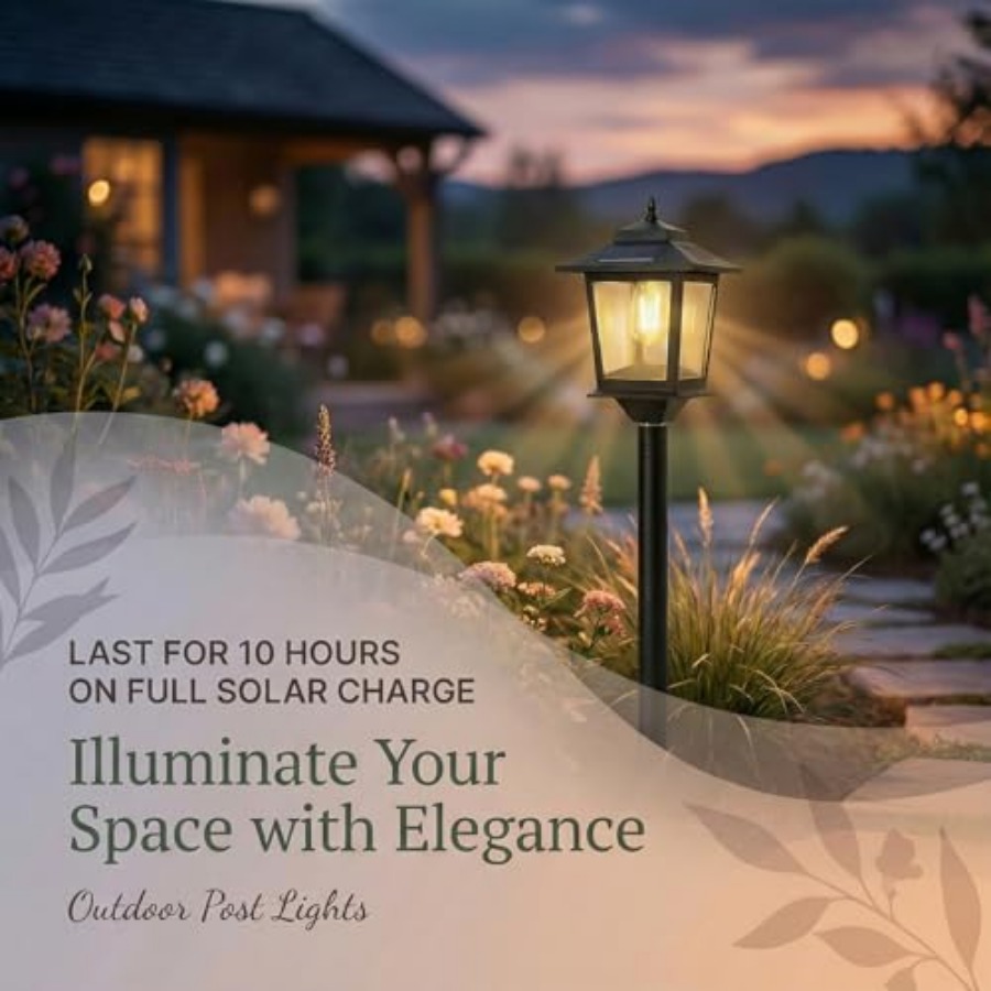 Outdoor Solar Post Lights, 2-P - Outdoor Lighting Lamps 评论和价格