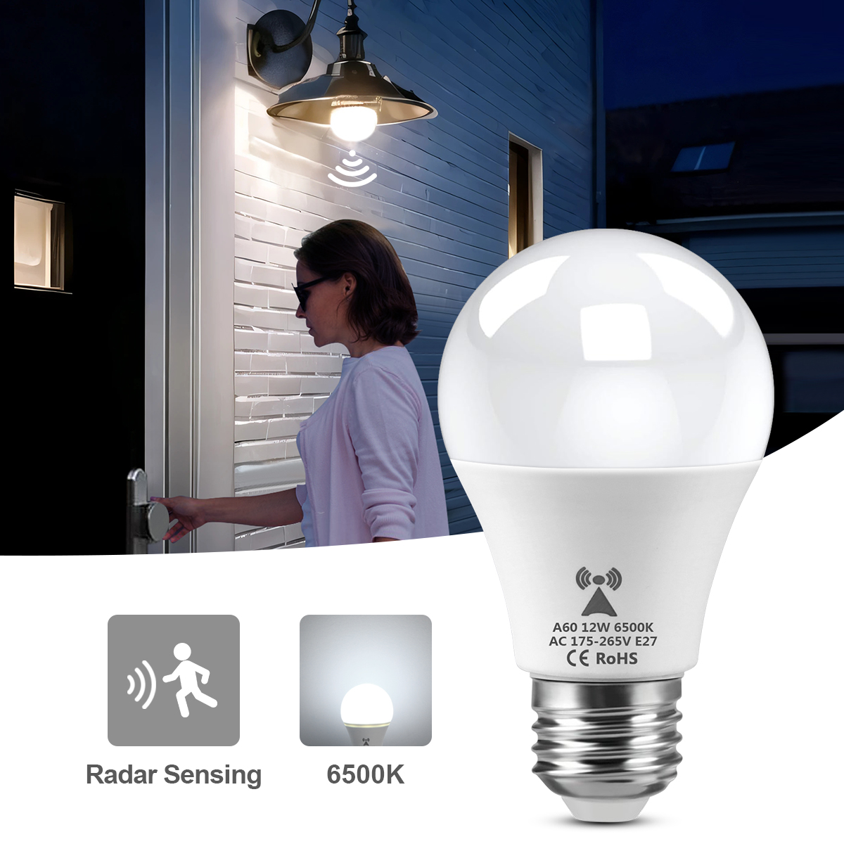 12W E27 LED Radar Motion Senso - Outdoor Lighting On Stairs 评论和价格
