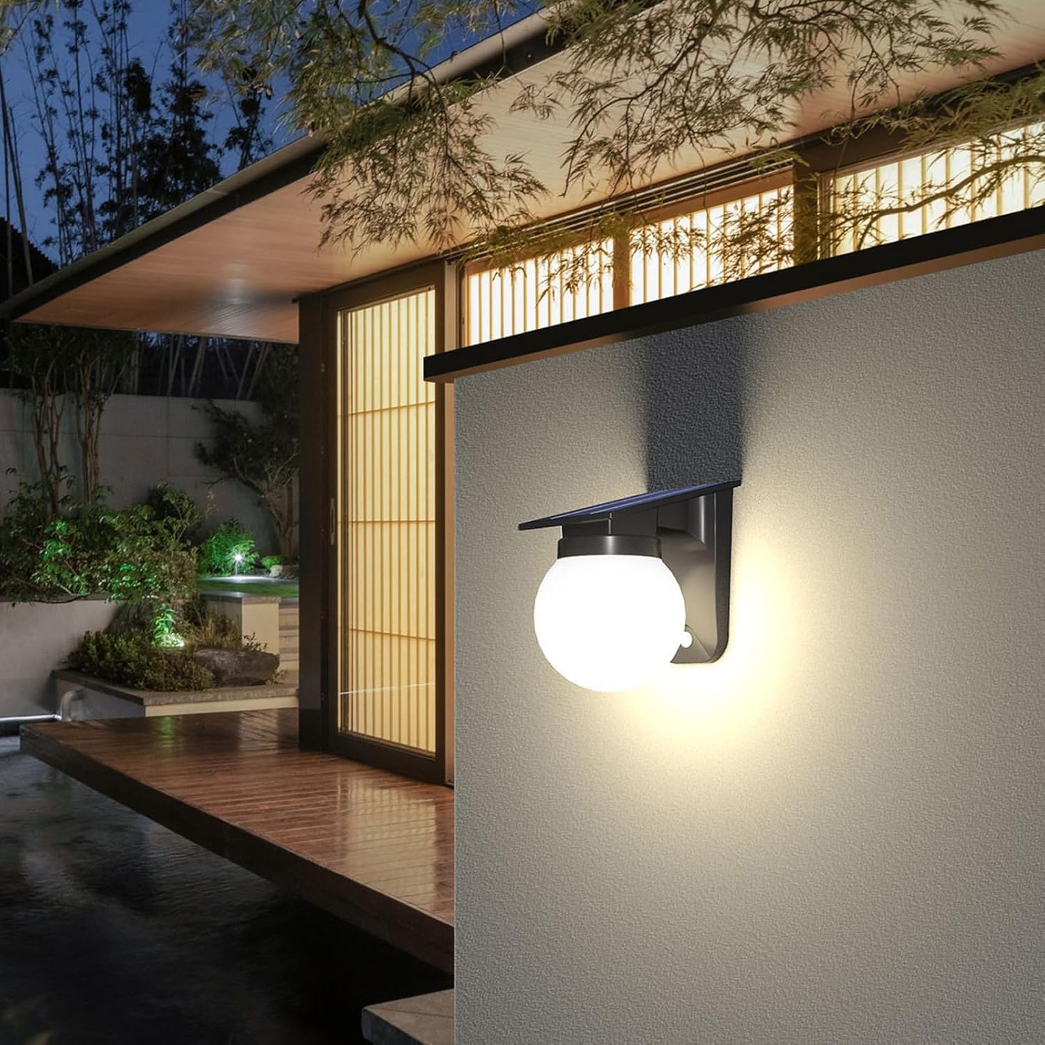 Solar Sphere Wall Lights Outdo - Outdoor Lighting On Fence 评论和价格