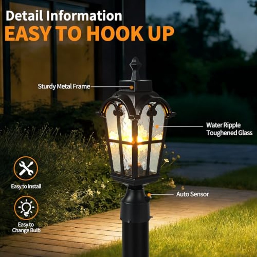 Sensor Outdoor Post Lights Wat - Outdoor Lighting Lamps 评论和价格