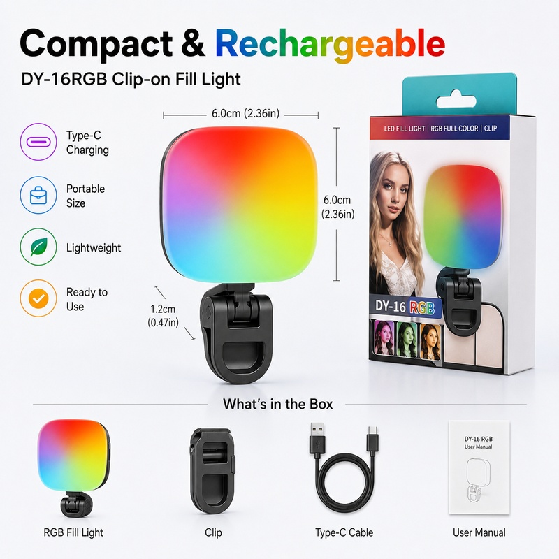 Portable RGB LED Fill Light Po - Outdoor Lighting Video 评论和价格