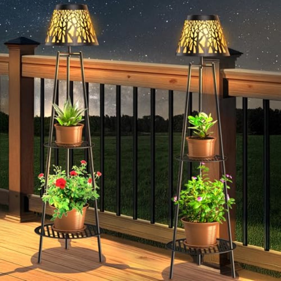 2 Pack Outdoor Solar Floor Lam - Outdoor Lighting Lamps 评论和价格