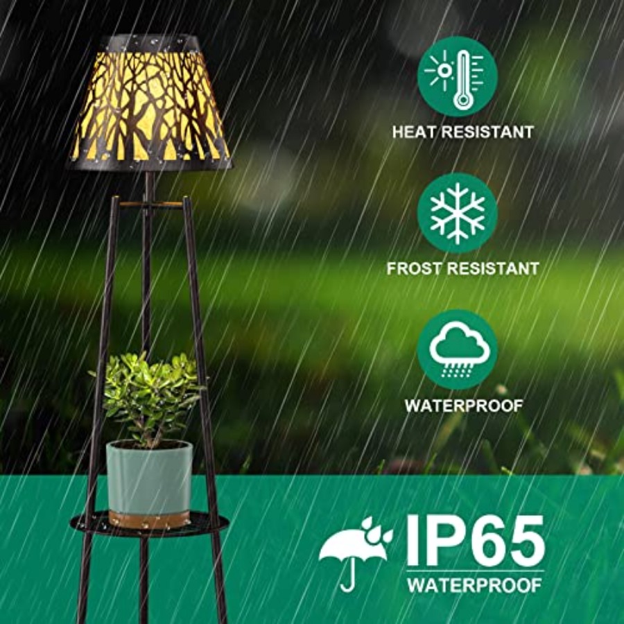 2 Pack Outdoor Solar Floor Lam - Outdoor Lighting Lamps 评论和价格
