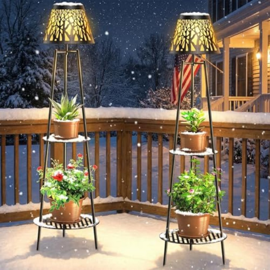 2 Pack Outdoor Solar Floor Lam - Outdoor Lighting Lamps 评论和价格