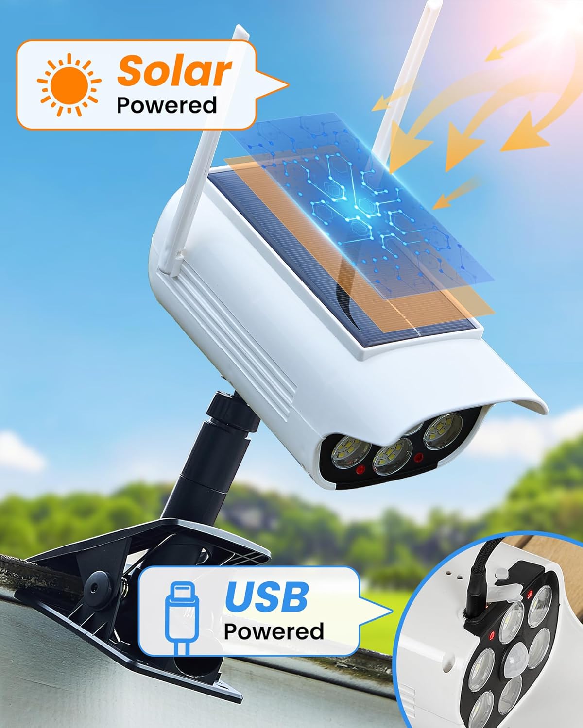Solar Street Light LED Clip On - Outdoor Lighting On Fence 评论和价格
