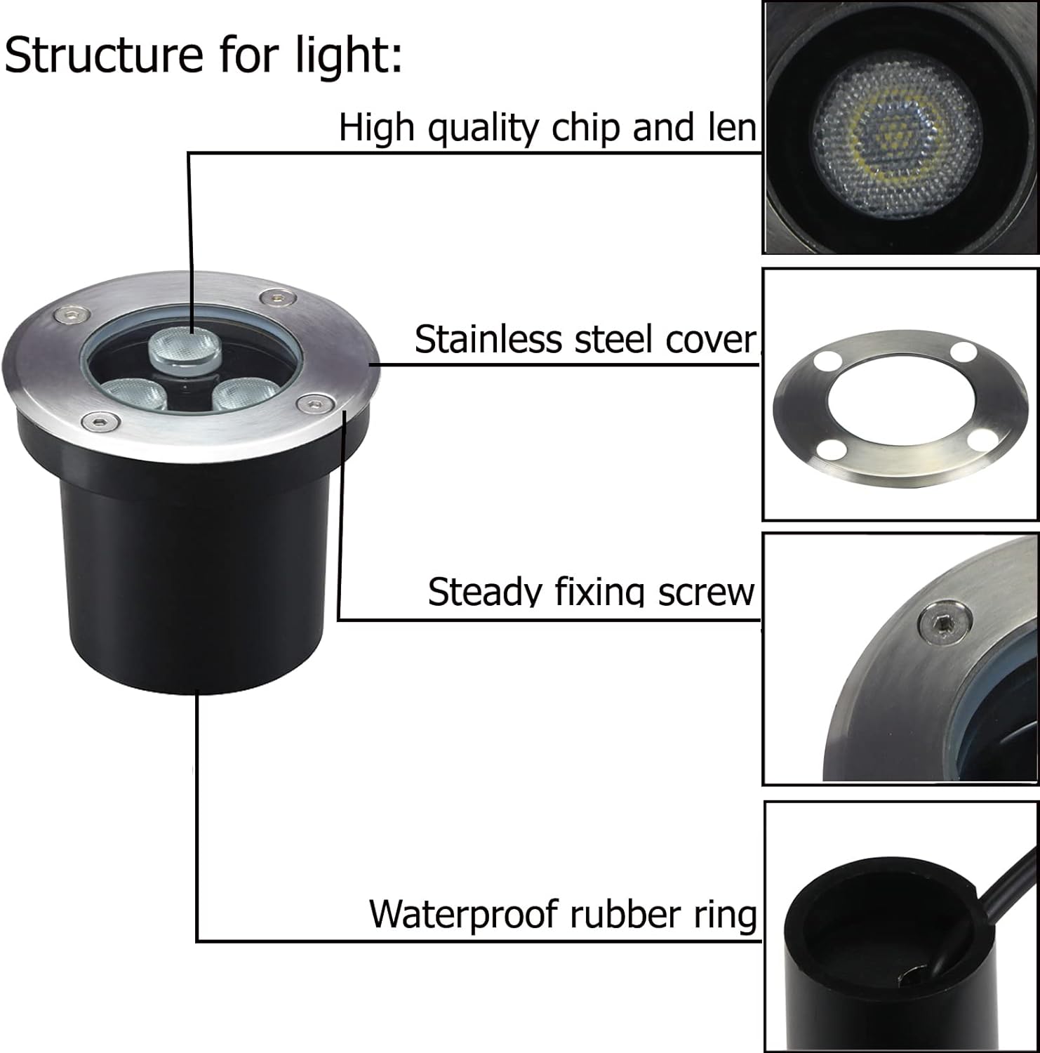 4 Pack Outdoor In Ground Light - Outdoor Lighting Underground Wiring 评论和价格