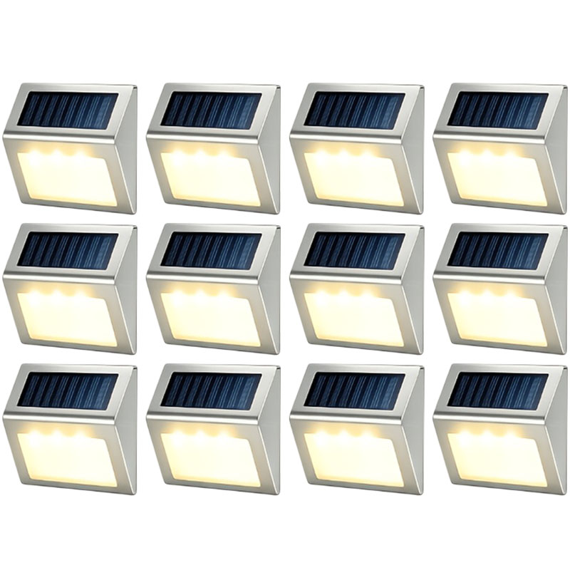 Solar Step Lights Outdoor Wate - Outdoor Lighting On Fence 评论和价格