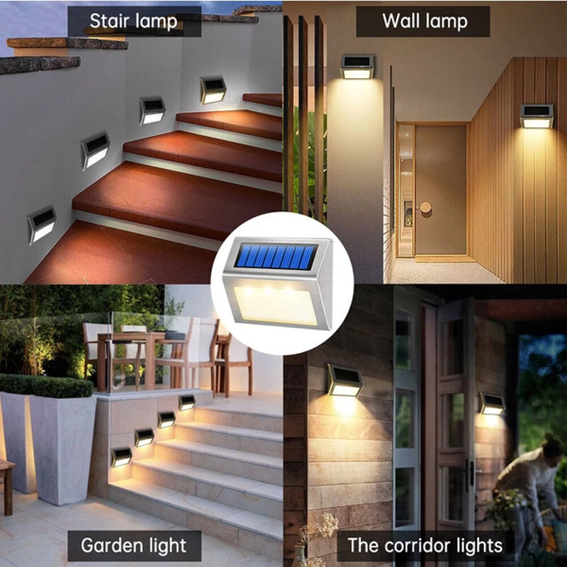 Solar Step Lights Outdoor Wate - Outdoor Lighting On Fence 评论和价格